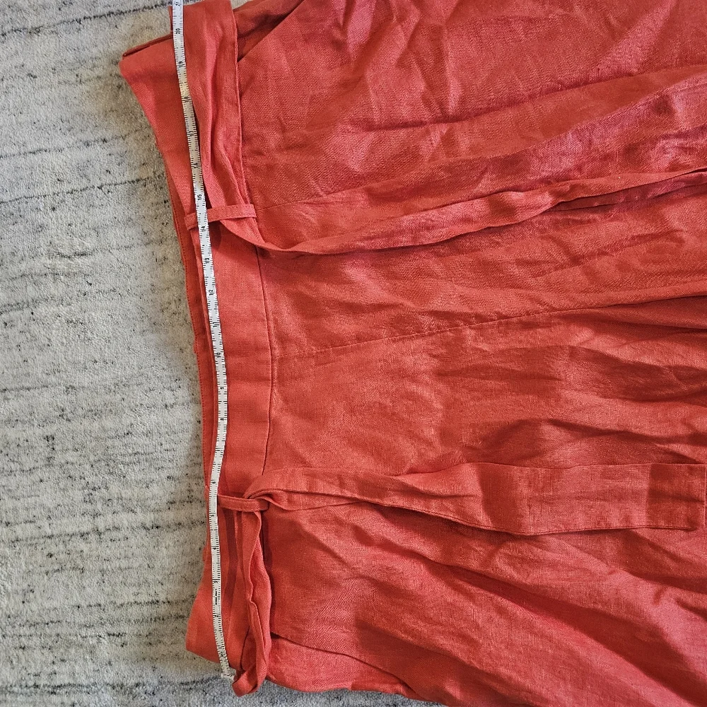 Banana Republic (BR) orange-red wide leg linen pants 18 XL NWT